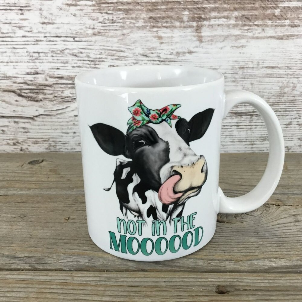 Funny Cow-Themed Coffee Mug Not in the Mooood 11 Oz